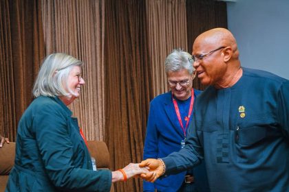 Governor Umo Eno meets Rotary International delegation to discuss healthcare partnership in Akwa Ibom.