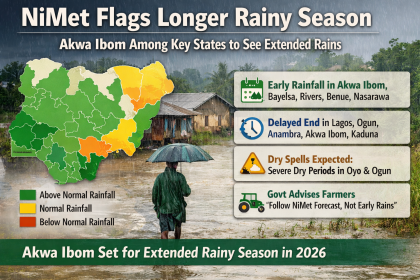 NiMet Flags Longer Rainy Season, Akwa Ibom Among Key States to See Extended Rains