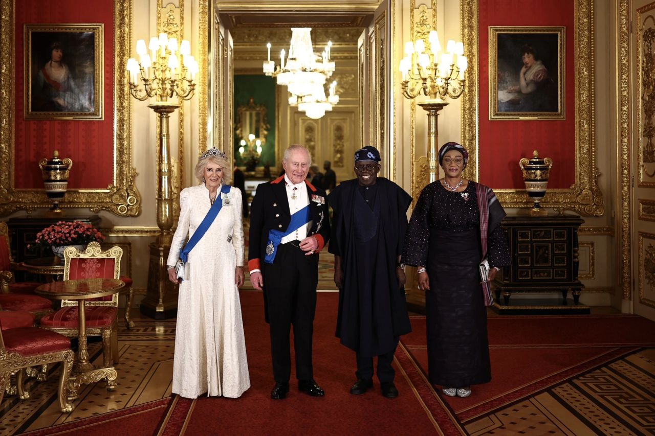 President Bola Ahmed Tinubu and First Lady Oluremi Tinubu during the Nigerian president’s state visit to Windsor Castle in the United Kingdom