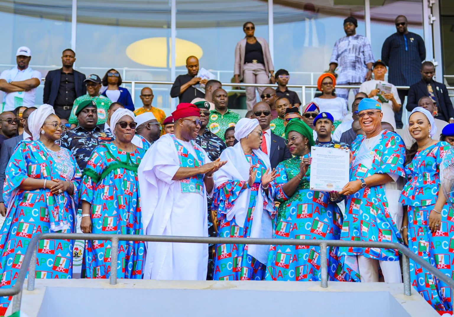 Senator Oluremi Tinubu at the International Women’s Day celebration in Akwa Ibom, highlighting women’s empowerment and elderly care in Uyo