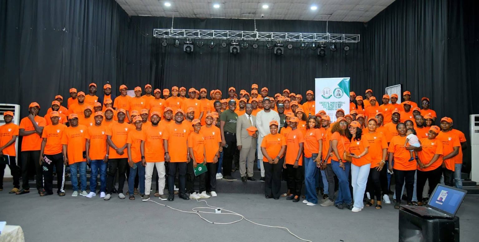 Rep Unyime Idem at the opening of digital marketing and e business training for 150 youths in Ukanafun and Oruk Anam, Akwa Ibom State