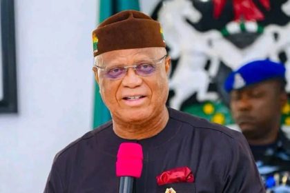 Governor Umo Eno themed illustration for an article on vision, governance and results in Akwa Ibom