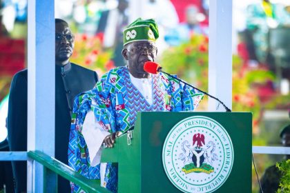 President Bola Tinubu speaking at the APC national convention in Abuja while defending the Electoral Act 2026