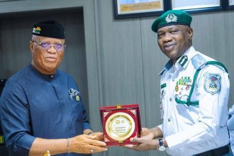 Governor Umo Eno during meeting on bonded terminal approval for Akwa Ibom’s aviation and logistics development