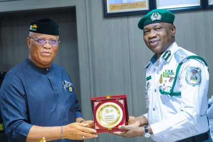 Governor Umo Eno during meeting on bonded terminal approval for Akwa Ibom’s aviation and logistics development