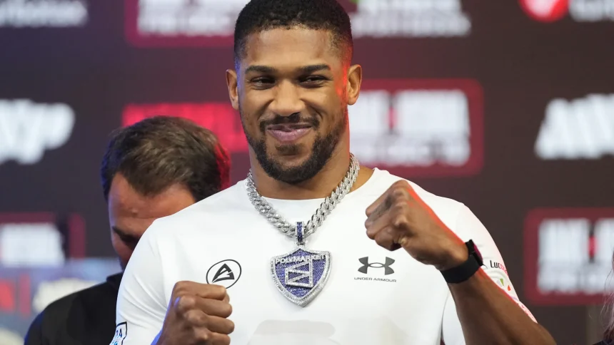 Anthony Joshua during a public appearance as reports emerge that he has listed the UAE as his country of residence in company filings