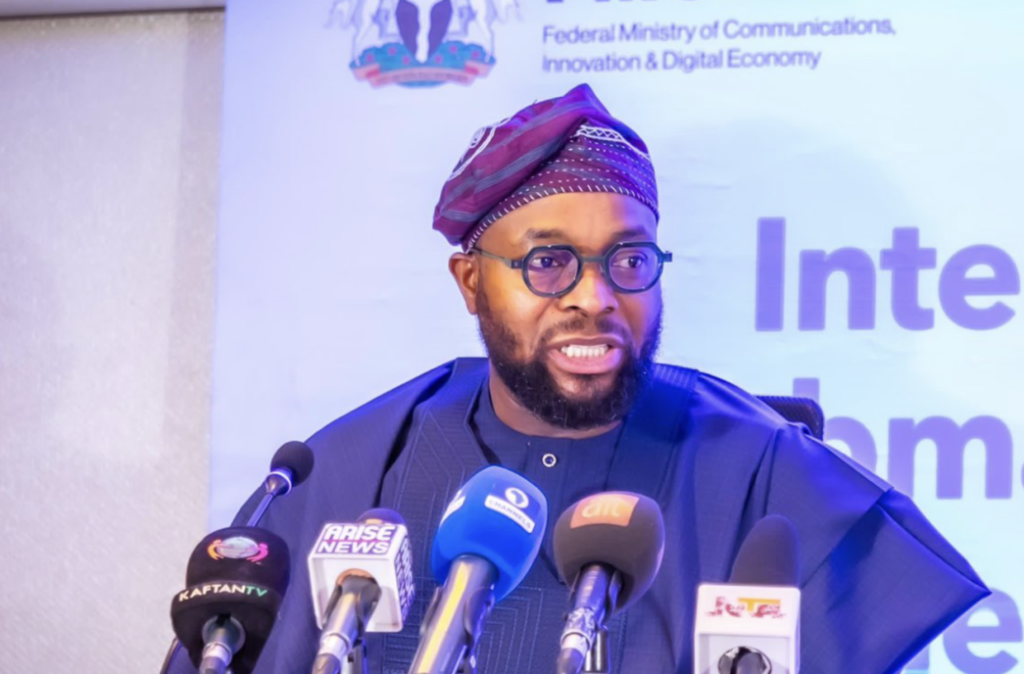 Dr Bosun Tijani announcing the National Digital Economy Research Clusters funding scheme in Nigeria