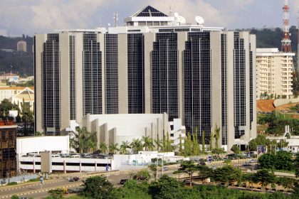 Central Bank of Nigeria headquarters as CBN moves to restrict fresh credit for major loan defaulters