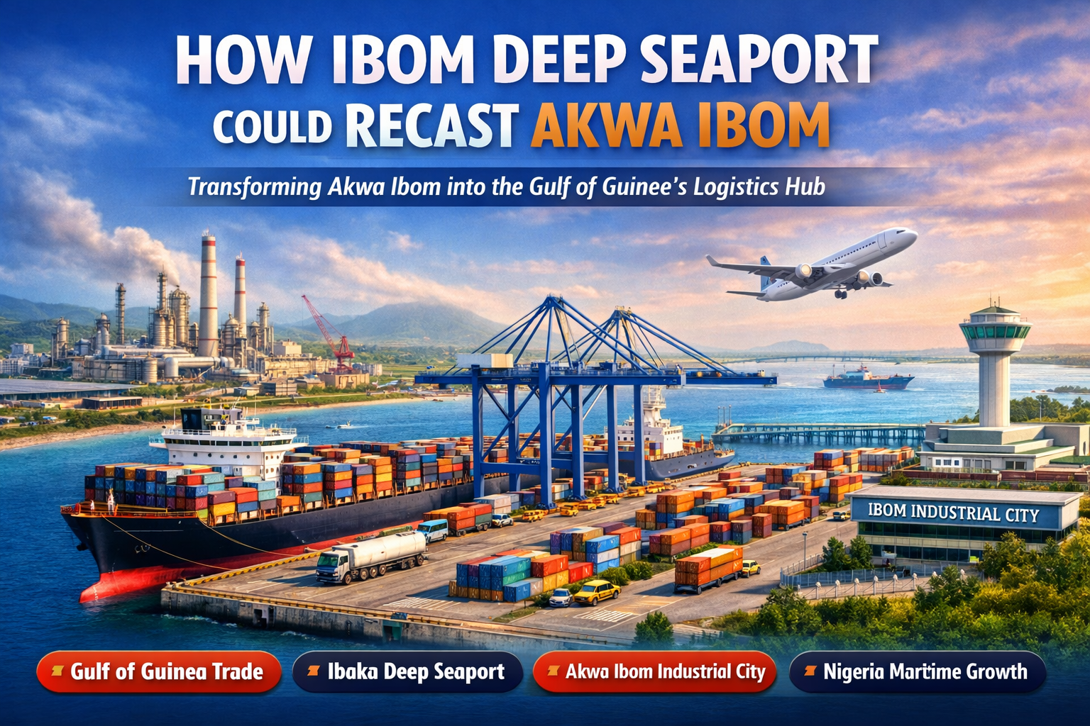 Illustration of Ibom Deep Seaport project as a future logistics and trade hub in Akwa Ibom