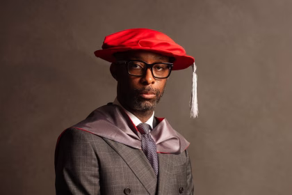 Former National Assembly member Onofiok Luke after earning a PhD in Law from the University of Calabar
