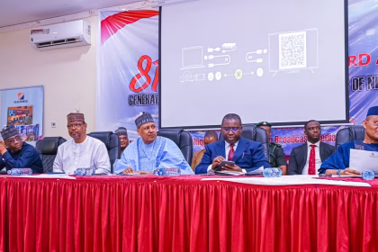 Nigeria’s Information Minister Mohammed Idris speaking at the BON General Assembly in Abuja