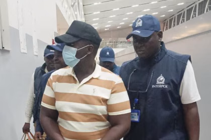 Nigeria Police officers during the extradition of Matthew Chukwuemeka Adebiyi to the United Kingdom in Lagos