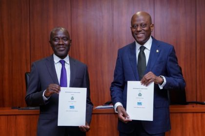 CBN and NCC officials at MoU signing on SIM fraud prevention and real-time mobile number verification in Nigeria