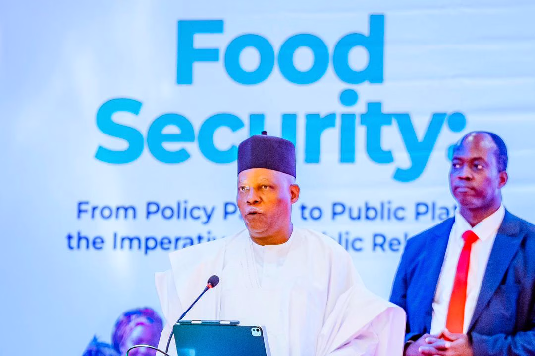 Vice President Kashim Shettima addressing public relations practitioners at NIPR Week 2026 in Kaduna