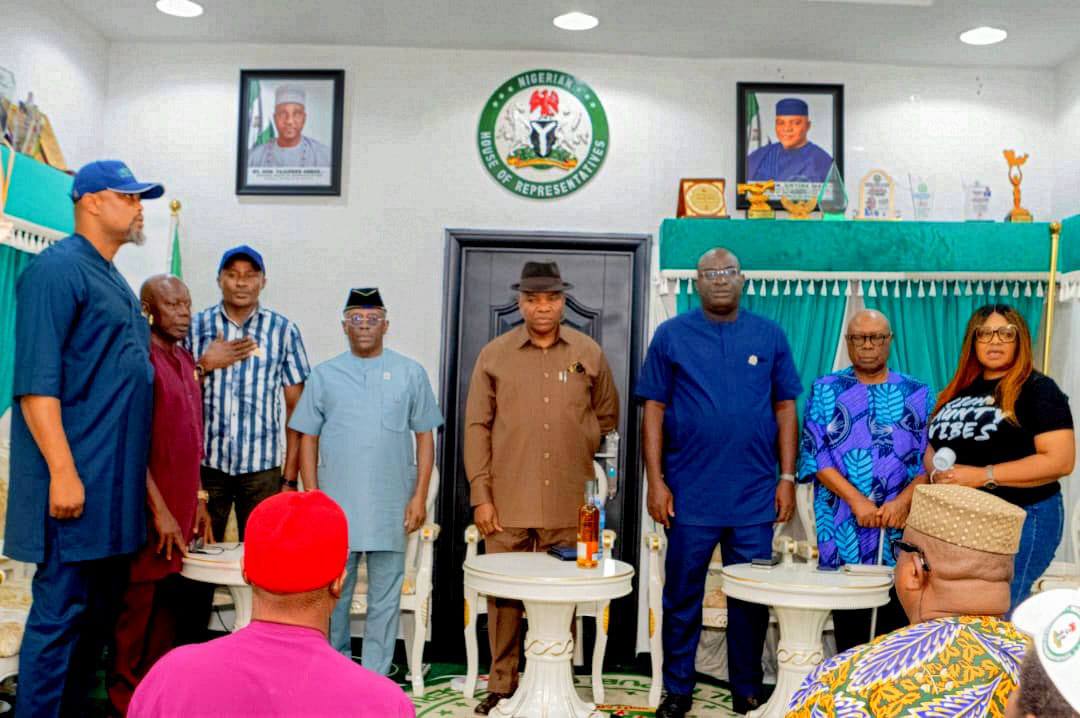 Hon. Unyime Idem with stakeholders of Ukanafun and Oruk Anam Federal Constituency after his endorsement for 2027 re-election.