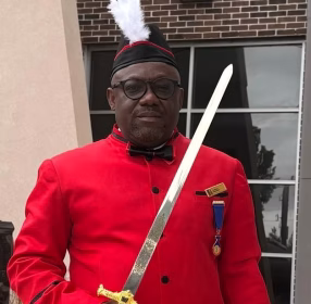 Efiong Ekere during the inaugural CANAM Council of Knights investiture at Holy Trinity Church in Houston, Texas