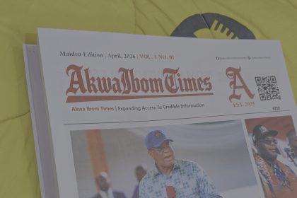 Copies of the maiden AkwaIbomTimes print edition released on April 1, 2026