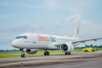 Ibom Air aircraft as airline warns that Nigeria’s aviation fuel crisis may force domestic carriers to cut flights.