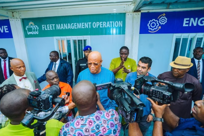 Governor Umo Eno inspecting ongoing public infrastructure projects in Akwa Ibom State