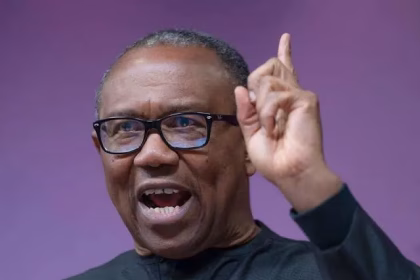 Peter Obi speaking during an interview on ADC primaries and transactional politics in Nigeria