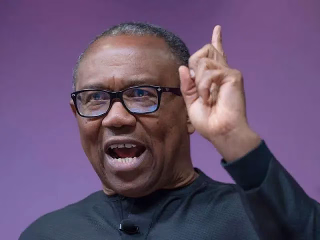 Peter Obi speaking during an interview on ADC primaries and transactional politics in Nigeria