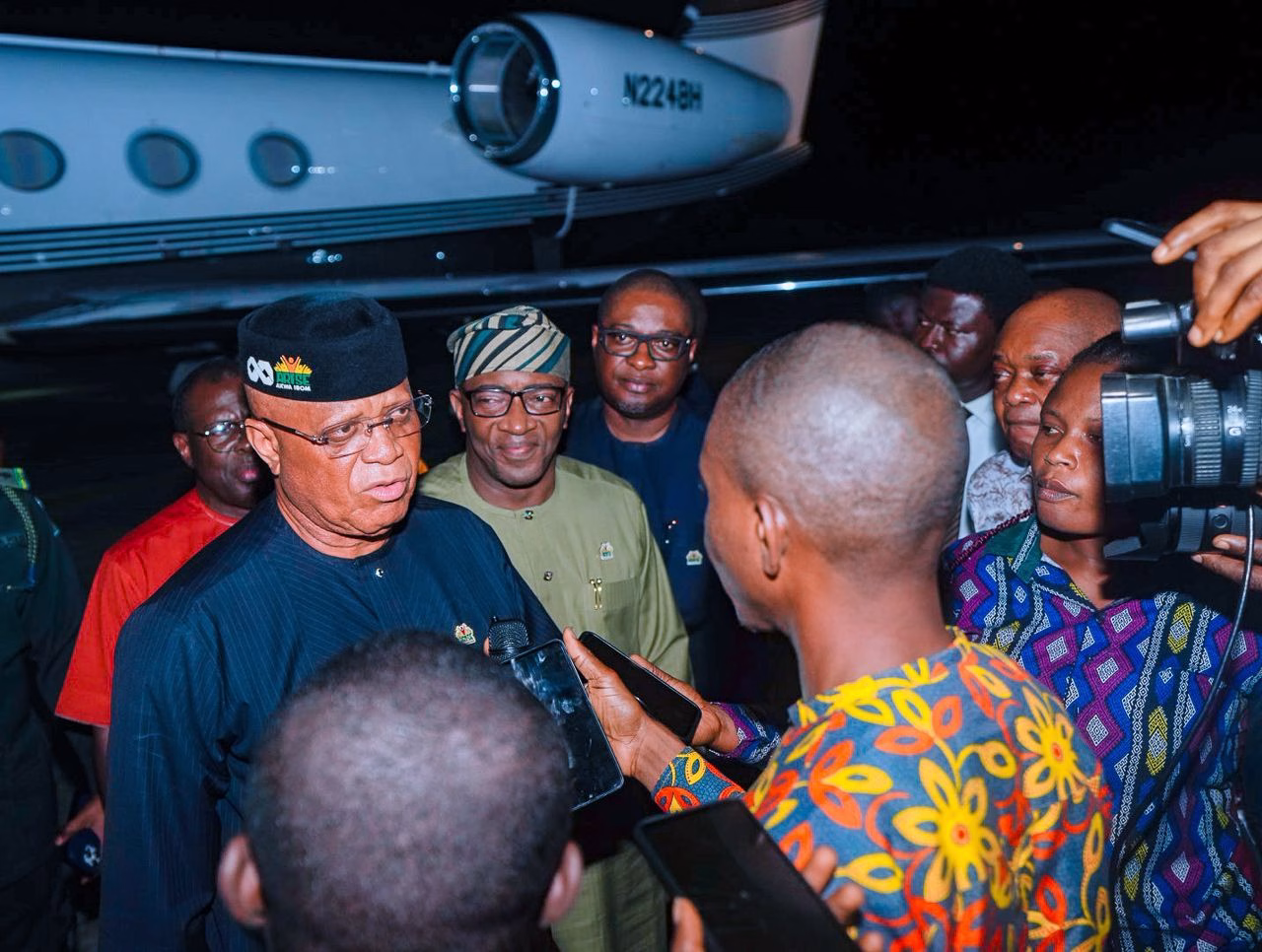 Akwa Ibom State Governor Umo Eno speaking after submitting his APC nomination form for the 2027 governorship election.