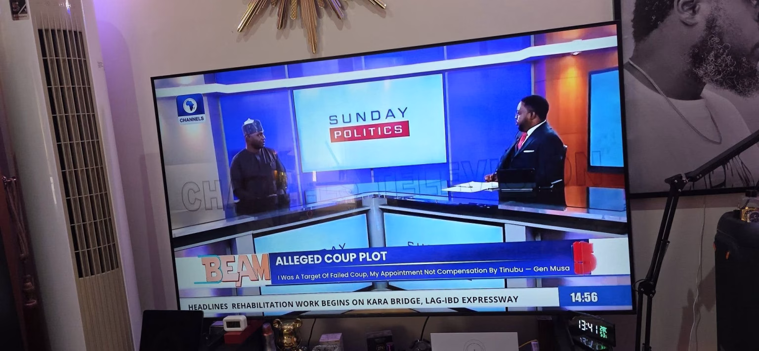 Samsung Smart TV displaying FreeTV channels through NigComSat satellite connection