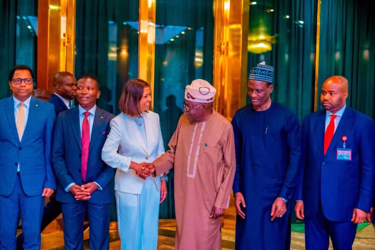President Bola Tinubu meeting with Deloitte Africa executives at the State House in Abuja